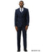 Stacy Adams Men's 3 Piece Hybrid Fit Suit - Glen Plaid Pattern
