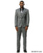 Stacy Adams Men's 3 Piece Hybrid Fit Suit - Glen Check Pattern