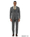 Stacy Adams Men's 3 Piece Hybrid Fit Suit - Plaid Pattern