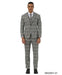 Stacy Adams Men's 3 Piece Glen Plaid Suit - Hybrid Fit