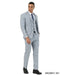 Stacy Adams Men's 3 Piece Hybrid Fit Suit - Crosshatch Pattern