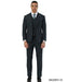 Stacy Adams Men's 3 Piece Hybrid Fit Suit - Subtle Glen Plaid Pattern