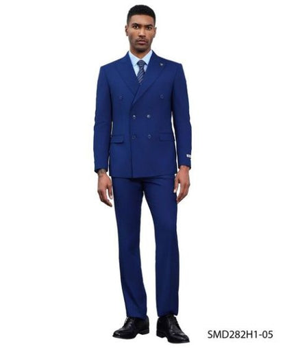 Stacy Adams Men's 2 Piece Executive Suit - Double Breasted Modern Fit