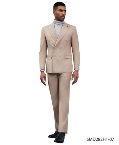 Stacy Adams Men's 2 Piece Executive Suit - Double Breasted Modern Fit