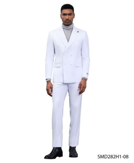Stacy Adams Men's 2 Piece Executive Suit - Double Breasted Modern Fit