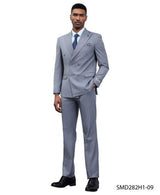 Stacy Adams Men's 2 Piece Executive Suit - Double Breasted Modern Fit