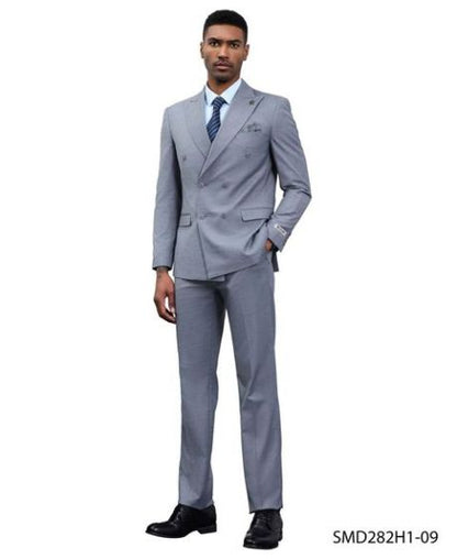 Stacy Adams Men's 2 Piece Executive Suit - Double Breasted Modern Fit