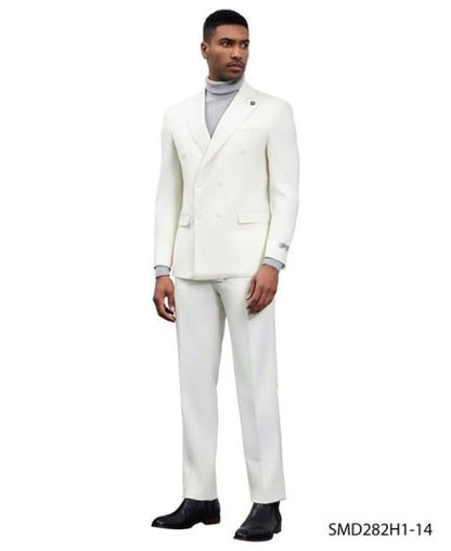 Stacy Adams Men's 2 Piece Executive Suit - Double Breasted Modern Fit