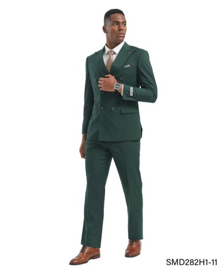 Stacy Adams Men's 2 Piece Executive Suit - Double Breasted Modern Fit