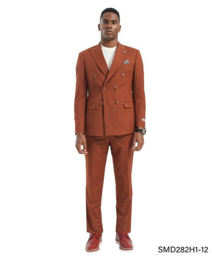 Stacy Adams Men's 2 Piece Executive Suit - Double Breasted Modern Fit