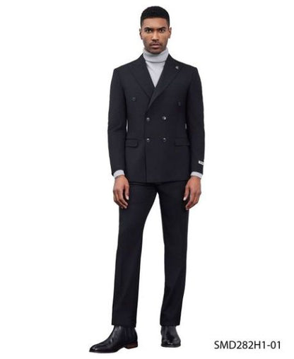 Stacy Adams Men's 2 Piece Executive Suit - Double Breasted Modern Fit
