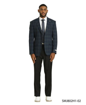 Stacy Adams Men's Hybrid Fit Sport Coat - Glen Plaid Pattern