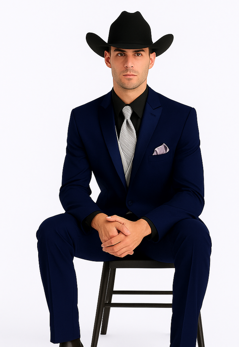 Smoking Traje - Esmoquin - Smoking Para Hombre - Royal Blue Tuxedo