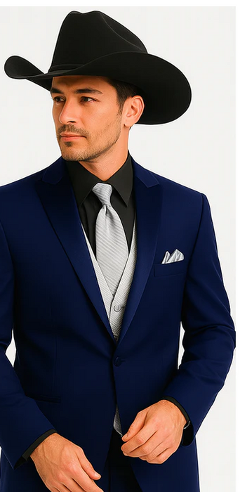 Smoking Traje - Esmoquin - Smoking Para Hombre - Royal Blue Tuxedo