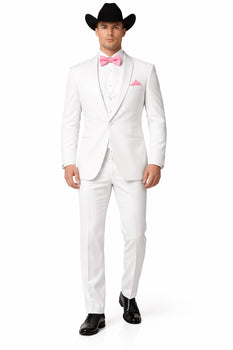 Smoking Traje - Esmoquin - Smoking Para Hombre - Single Breasted Trajes De Novio Suit White Tuxedo