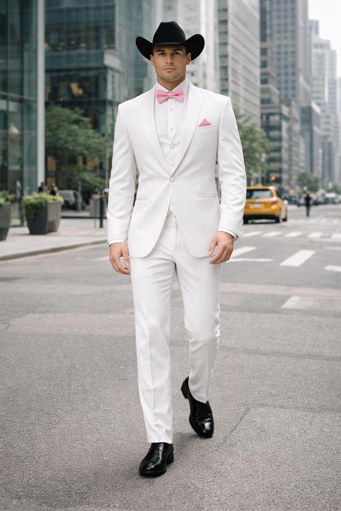 Smoking Traje - Esmoquin - Smoking Para Hombre - Single Breasted Trajes De Novio Suit White Tuxedo