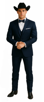 Smoking Traje - Esmoquin - Smoking Para Hombre - Slim Fit Trajes De Novio Navy Tuxedo