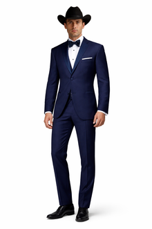 Smoking Traje - Esmoquin - Smoking Para Hombre - Slim Fit Trajes De Novio Navy Tuxedo