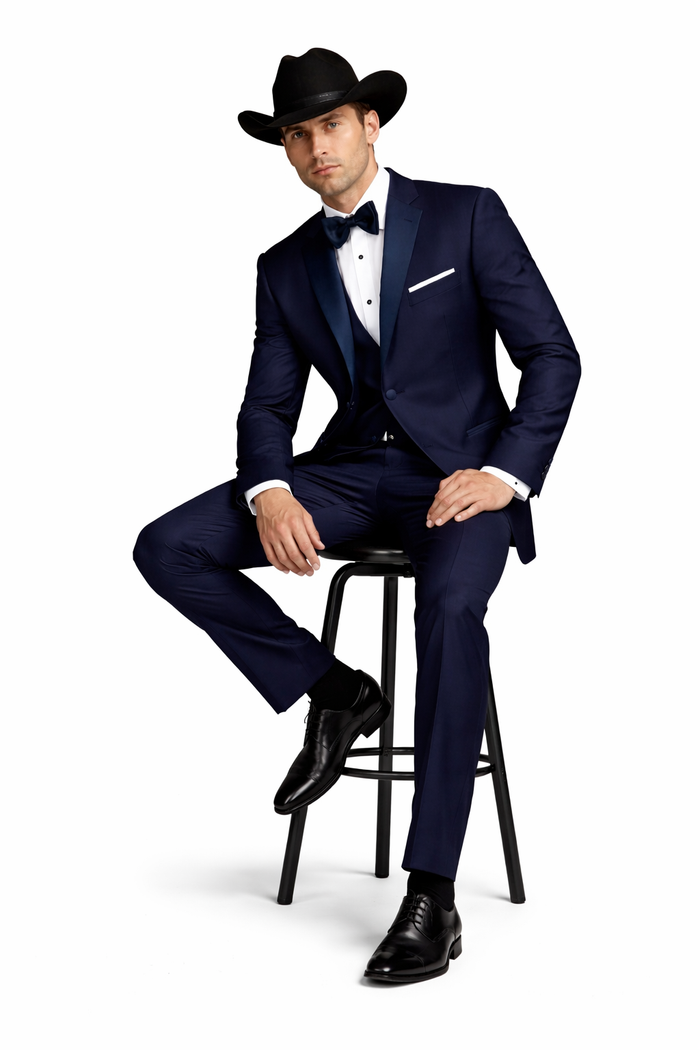 Smoking Traje - Esmoquin - Smoking Para Hombre - Slim Fit Trajes De Novio Navy Tuxedo