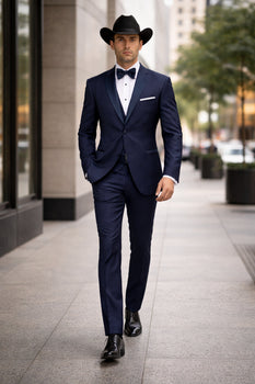 Smoking Traje - Esmoquin - Smoking Para Hombre - Slim Fit Trajes De Novio Navy Tuxedo
