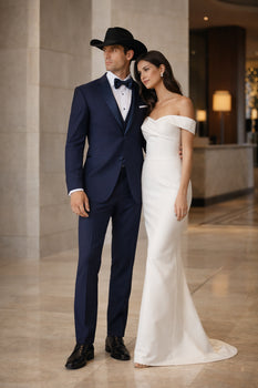 Smoking Traje - Esmoquin - Smoking Para Hombre - Slim Fit Trajes De Novio Navy Tuxedo