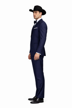 Smoking Traje - Esmoquin - Smoking Para Hombre - Slim Fit Trajes De Novio Navy Tuxedo