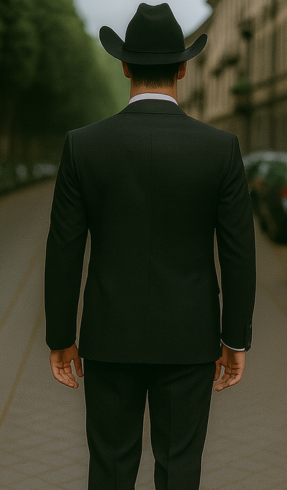 Smoking Traje - Esmoquin - Smoking Para Hombre - Two Button Peak Western Black Tuxedo