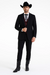 Smoking Traje - Esmoquin - Smoking Para Hombre - Two Button Peak Western Black Tuxedo