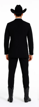 Smoking Traje - Esmoquin - Smoking Para Hombre - Two Button Peak Western Black Tuxedo