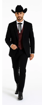 Smoking Traje - Esmoquin - Smoking Para Hombre - Two Button Peak Western Black Tuxedo