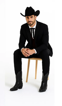 Smoking Traje - Esmoquin - Smoking Para Hombre - Two Button Peak Western Black Tuxedo