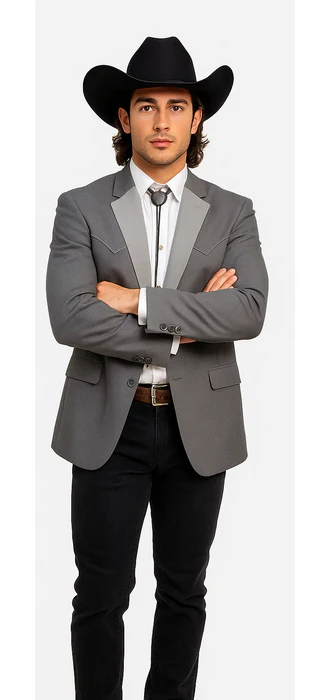 Smoking Traje - Esmoquin - Smoking Para Hombre - Two Button Western Grey Tuxedo