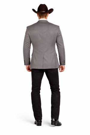 Smoking Traje - Esmoquin - Smoking Para Hombre - Two Button Western Grey Tuxedo