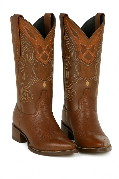 Men's Wild West Smooth Ostrich Skin 3X Toe Boots 29504-B - Image 5