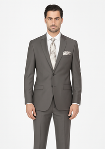 Solid Brown Extra Fine Poly-Rayon Summer Light Weight Fabric Cheap Priced Business Suits Clearance Sale