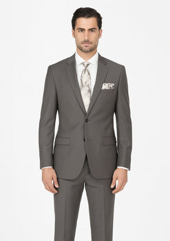 Solid Brown Extra Fine Poly-Rayon Summer Light Weight Fabric Cheap Priced Business Suits Clearance Sale