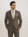 Solid Brown Extra Fine Poly-Rayon Summer Light Weight Fabric Cheap Priced Business Suits Clearance Sale