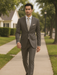 Solid Brown Extra Fine Poly-Rayon Summer Light Weight Fabric Cheap Priced Business Suits Clearance Sale