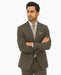 Solid Brown Extra Fine Poly-Rayon Summer Light Weight Fabric Cheap Priced Business Suits Clearance Sale