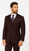Solid Plum Eggplant Very Dark Purple W Hand-Pick Stitching Super 150'S Vested Suit - 100% Percent Wool Fabric Suit - Worsted Wool Business Suit