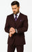 Solid Plum Eggplant Very Dark Purple W Hand-Pick Stitching Super 150'S Vested Suit - 100% Percent Wool Fabric Suit - Worsted Wool Business Suit