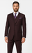 Solid Plum Eggplant Very Dark Purple W Hand-Pick Stitching Super 150'S Vested Suit - 100% Percent Wool Fabric Suit - Worsted Wool Business Suit