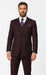Solid Plum Eggplant Very Dark Purple W Hand-Pick Stitching Super 150'S Vested Suit - 100% Percent Wool Fabric Suit - Worsted Wool Business Suit