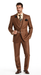 Solid Vested 3pc 2 Button Copper~Rust Suit  - Three Piece Suit