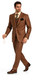 Solid Vested 3pc 2 Button Copper~Rust Suit  - Three Piece Suit