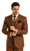 Solid Vested 3pc 2 Button Copper~Rust Suit  - Three Piece Suit