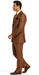 Solid Vested 3pc 2 Button Copper~Rust Suit  - Three Piece Suit