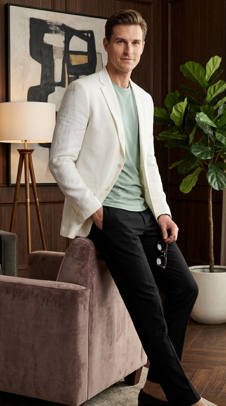 Miami Vice  Sonny Crockett Mens White Blazer – Classic Fit Formal Casual Dress Jacket for Business and Wedding Iconic Characters  Pop Culture