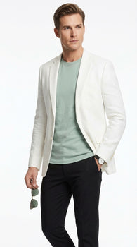 miami vice dress Miami Vice Sonny Crockett Mens White Blazer – Classic Fit Formal Casual Dress Jacket for Business and Wedding Iconic Characters Pop Culture White / 44