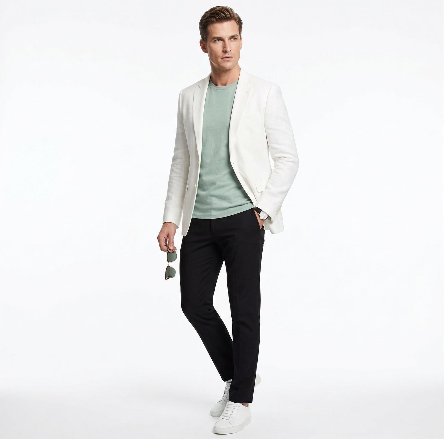 Miami Vice  Sonny Crockett Mens White Blazer – Classic Fit Formal Casual Dress Jacket for Business and Wedding Iconic Characters  Pop Culture